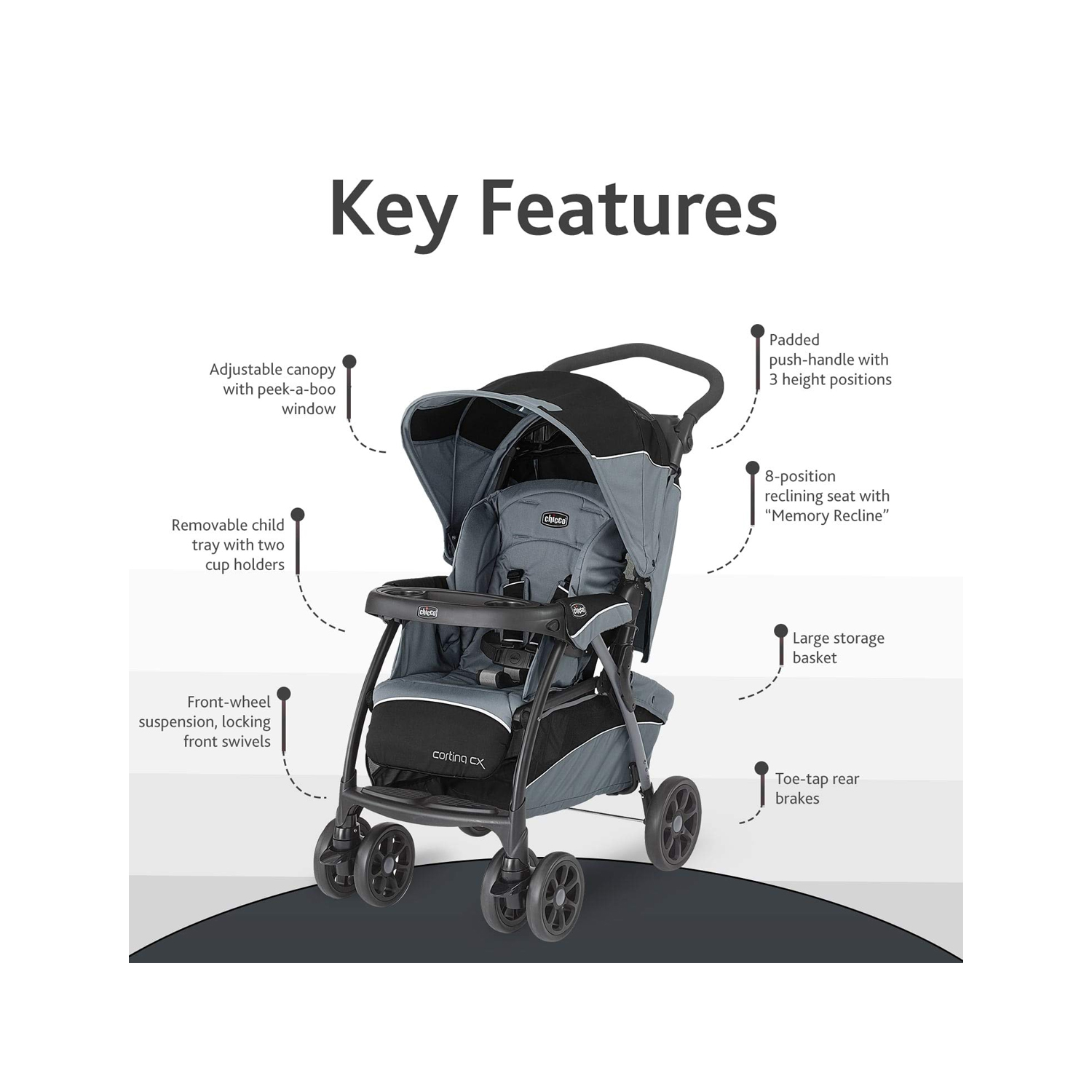 Chicco Cortina CX Stroller Jet Black