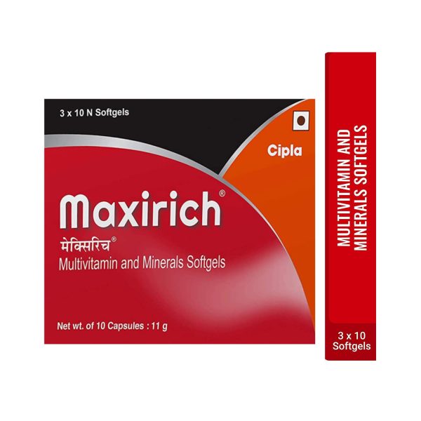 Cipla Maxirich Multivitamin and Minerals Softgels 3 x 10 strips