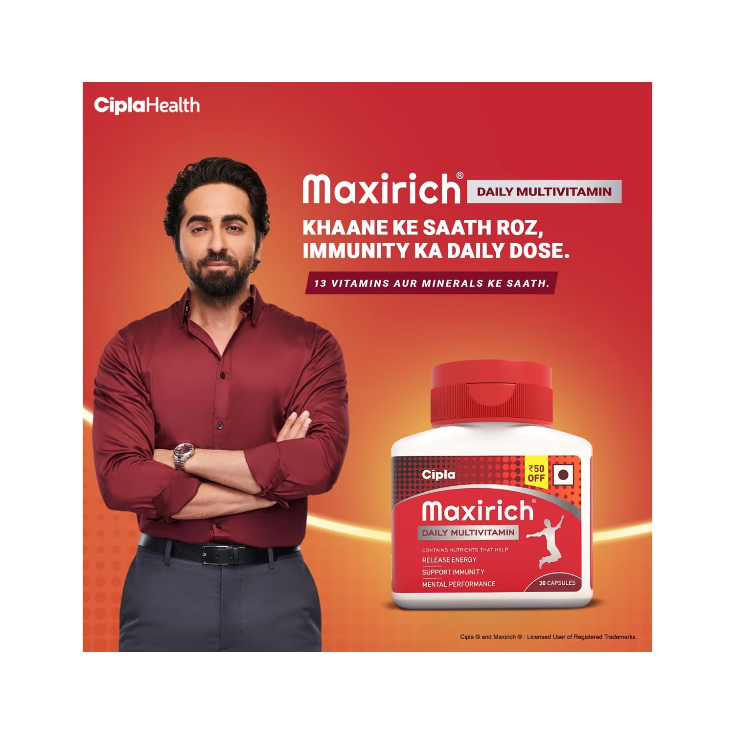 Cipla Maxirich Daily Multivitamin and Minerals Softgels 30 Capsules