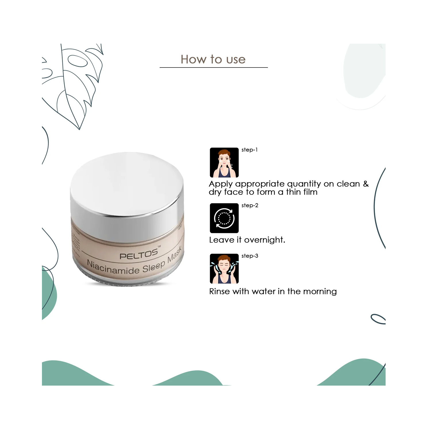 Peltos Niacinamide Sleep Mask 45g - Cureka