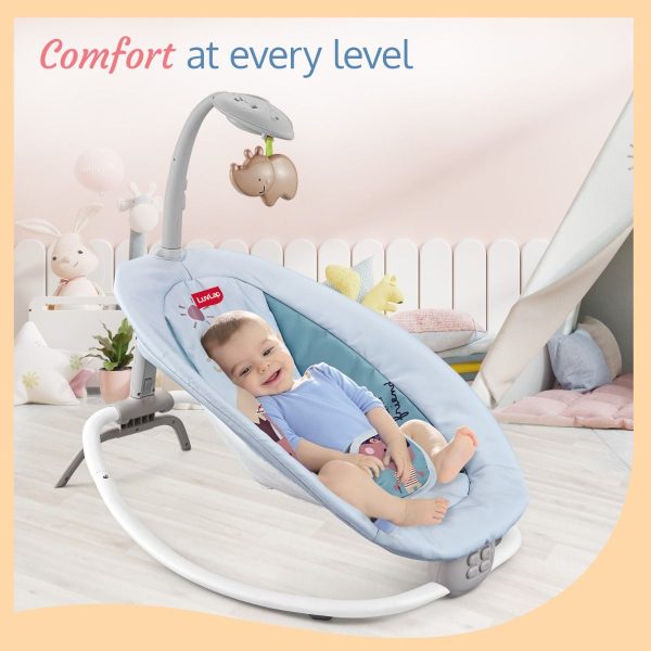 LuvLap Joy N Giggles Baby Rocker Grey Cureka