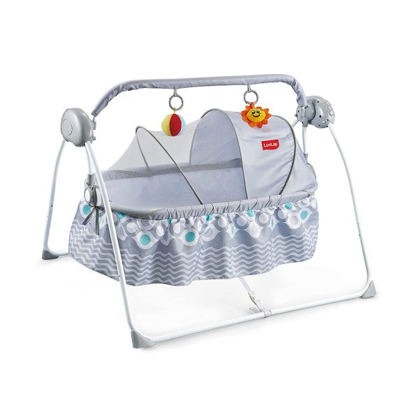 LuvLap Delight Electric Swing Bed Cradle Gray M.No 19461 Cureka Online Health Care Products Shop