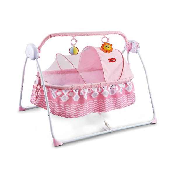 LuvLap Delight Electric Swing Bed Cradle Pink M.No 19462 Cureka Online Health Care Products Shop