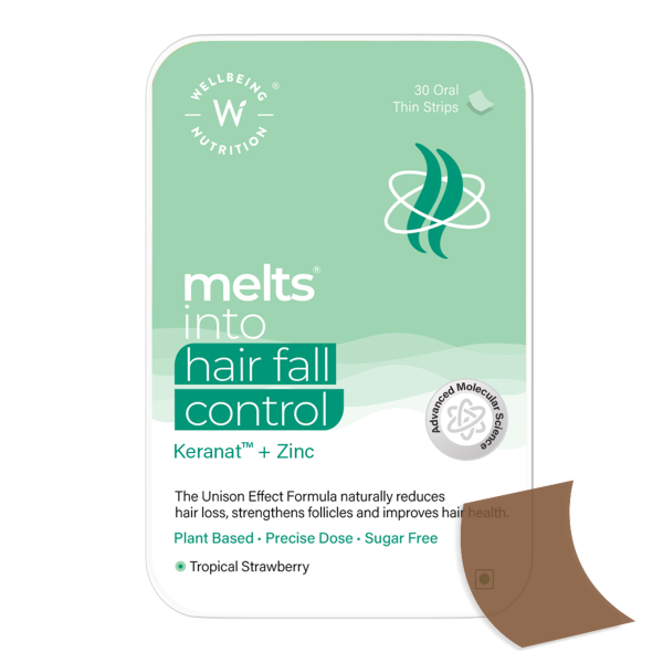 Wellbeing Nutrition Melts into Hair Fall Control Oral Thin Strip