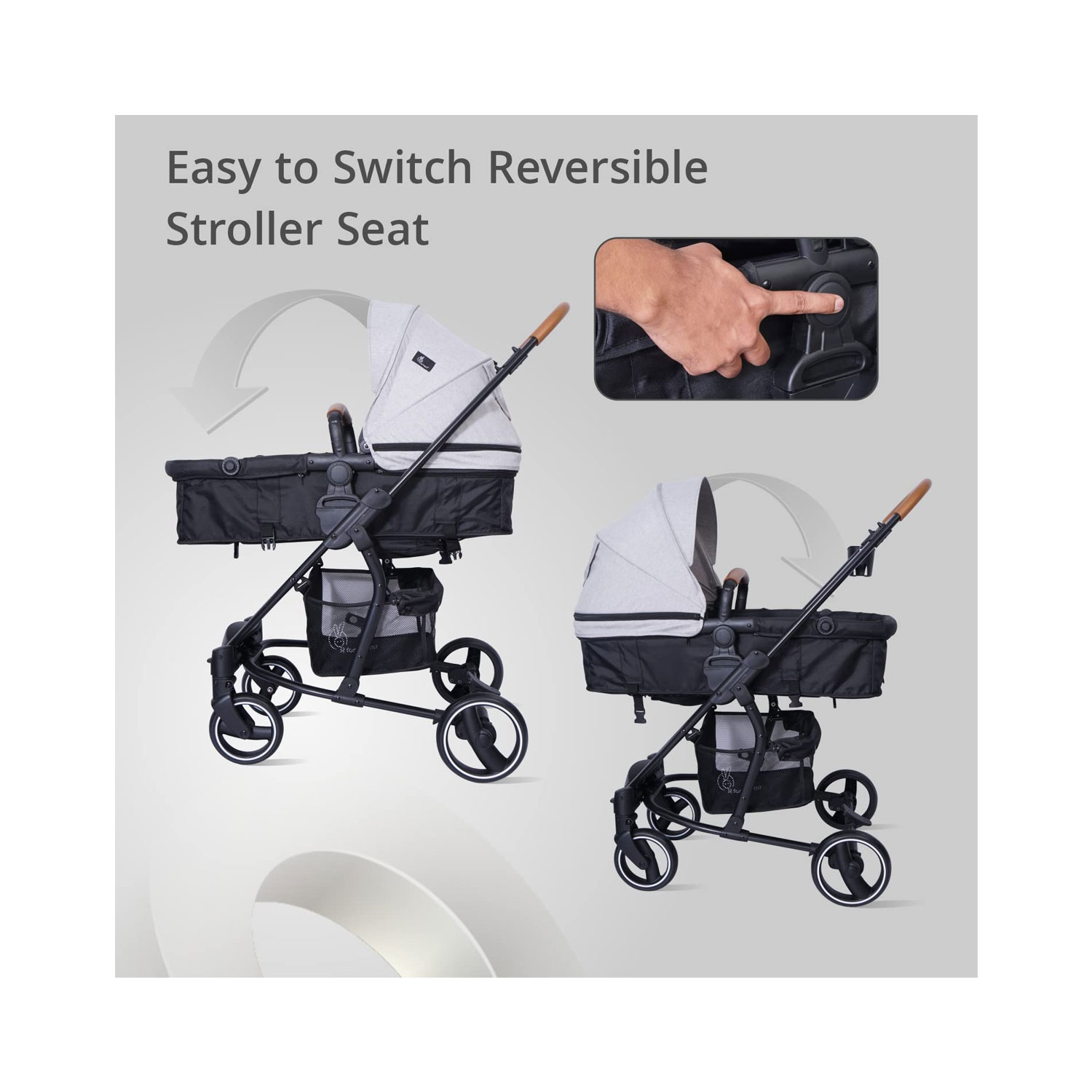 R for Rabbit Paradise 2 in 1 Baby Stroller cum Carry Cot for Babies Up