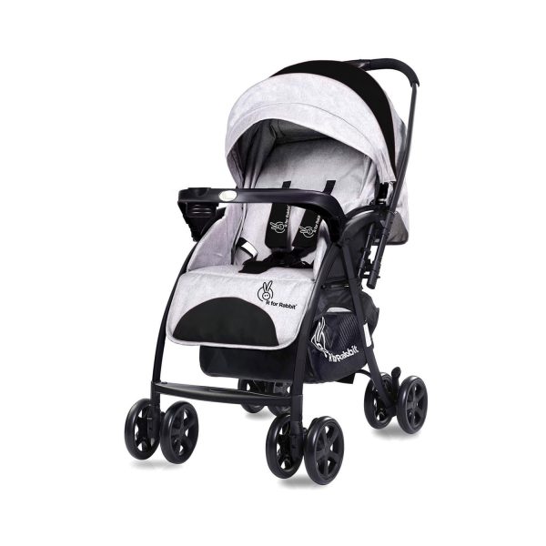 R for Rabbit Sugar Pop Baby Stroller from 0–3 Years Black Grey