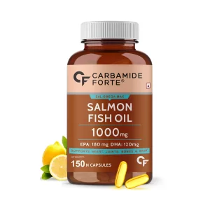 Carbamide Forte Salmon Fish Oil 1000 mg Capsules for Heart, Joint, Bone and Skin (150 Capsules)