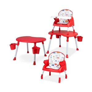LuvLap 4 in 1 Baby High Chair - Red Printed (M.No 19708)